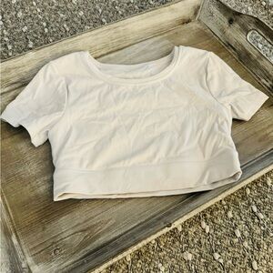 First Health size 2 white t-shirt cropped workout top